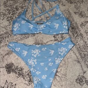 Floral Blue Bikini Set